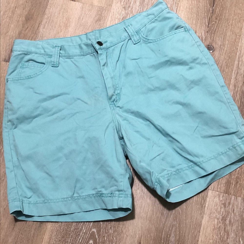 Vintage Lee Riders Bermuda Shorts High Waist Chino Light Aqua Blue
